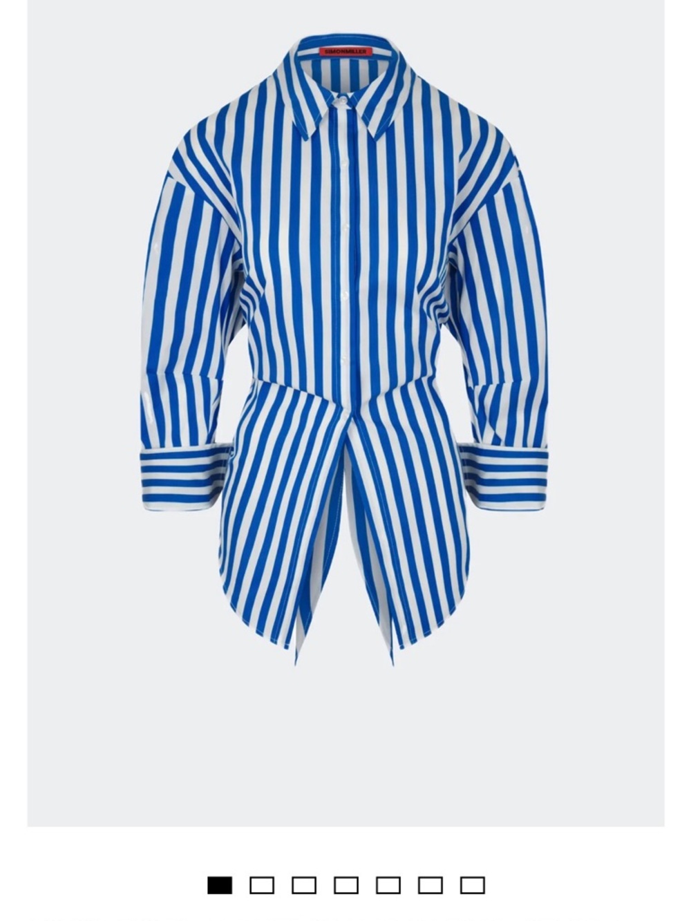 Simon Miller LOCH POPLIN BUTTON UP IN BLUE STRIPE - size small